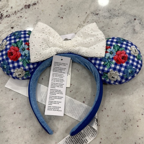 Epcot Gingham Floral Mickey Ears. Authentic, new with tags. - Picture 2 of 3
